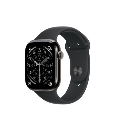 Apple Watch Series 11 GPS + Cellular 46mm Slate Titanium Case with Black Sport Band - M/L, Apple