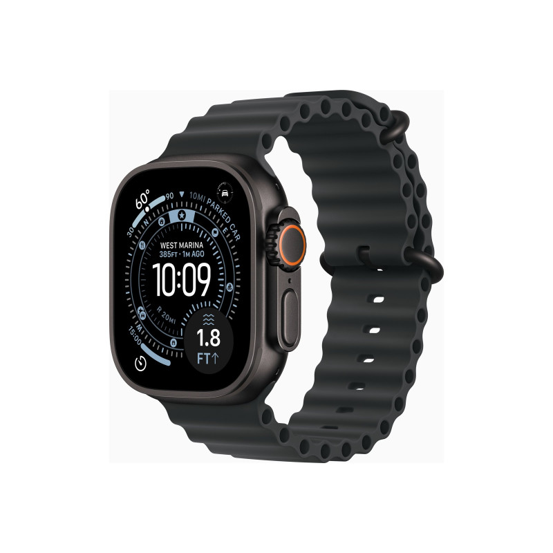 Apple, Watch Ultra 3, Smart watch, GPS (satellite), LTPO OLED Always-On Retina display, Black Titanium