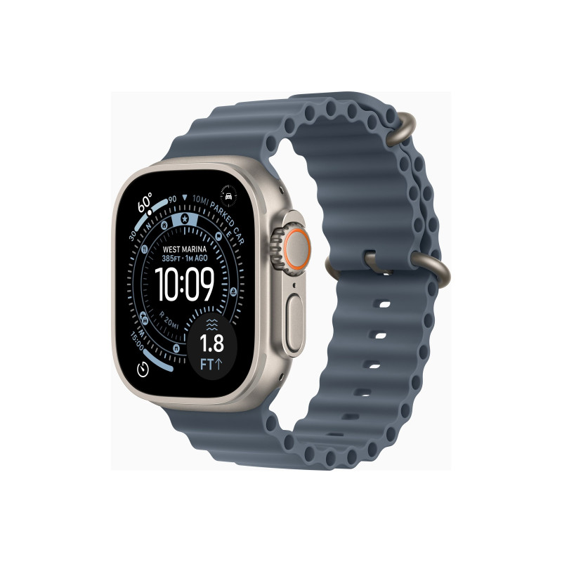Apple Watch Ultra 3 GPS + Cellular 49mm Natural Titanium Case with Anchor Blue Ocean Band, Apple