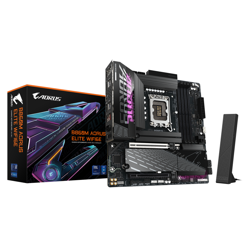 Gigabyte B860M AORUS ELITE WIFI6E, Processor family Intel, Processor socket LGA1851, DDR5, Supported hard disk drive interfa