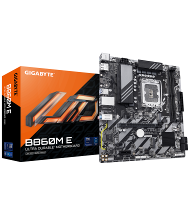 Gigabyte B860M E, Processor family Intel, Processor socket LGA1851, DDR5, Supported hard disk drive interfaces SATA, M.2, N