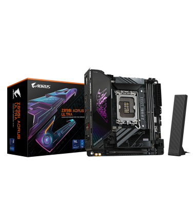Gigabyte Z890I AORUS ULTRA, Processor family Intel, Processor socket LGA1851, DDR5, Supported hard disk drive interfaces M.2