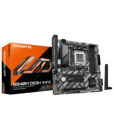 Gigabyte B840M DS3H WIFI6 (rev. 1.1), Processor family AMD, Processor socket AM5, DDR5, Supported hard disk drive interfaces