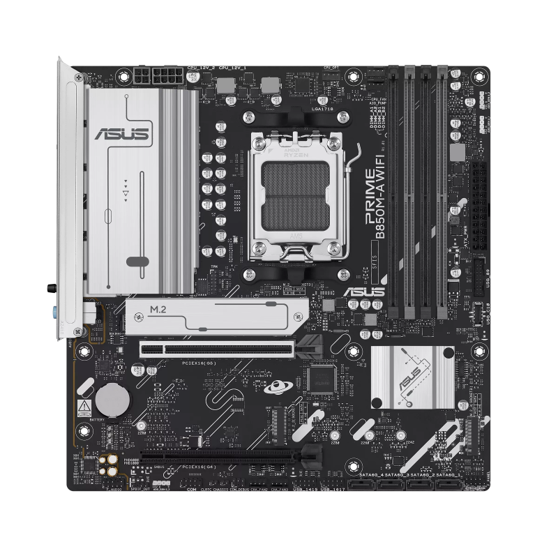 Asus PRIME B850M-A WIFI, Processor family AMD, Processor socket AM5, DDR5, Supported hard disk drive interfaces SATA, M.2
