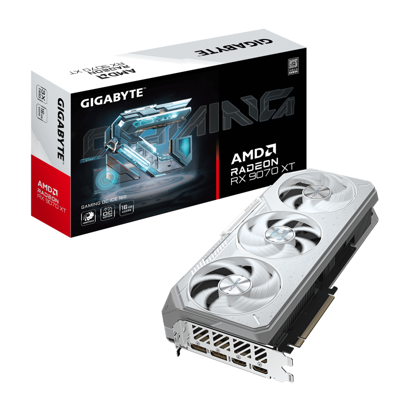 Gigabyte Radeon RX 9070 XT GAMING OC ICE 16G, AMD, 16 GB, Radeon RX 9070 XT, GDDR6, HDMI ports quantity 2, PCI-E 5.0