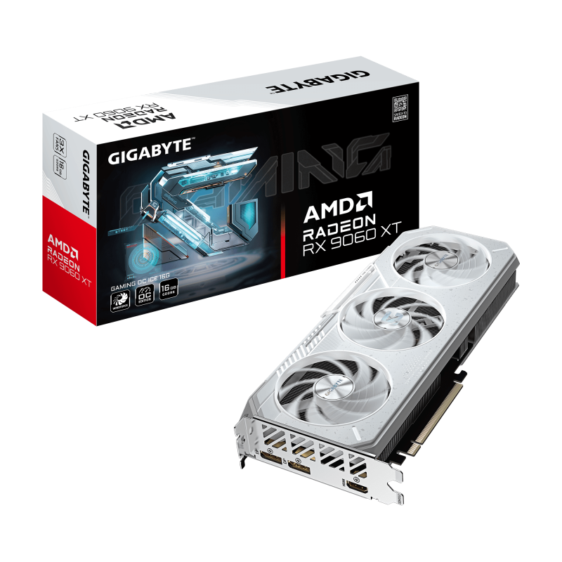 Gigabyte Radeon RX 9060 XT GAMING OC ICE 16G, AMD, 16 GB, Radeon RX 9060 XT, GDDR6, HDMI ports quantity 1, PCI-E 5.0