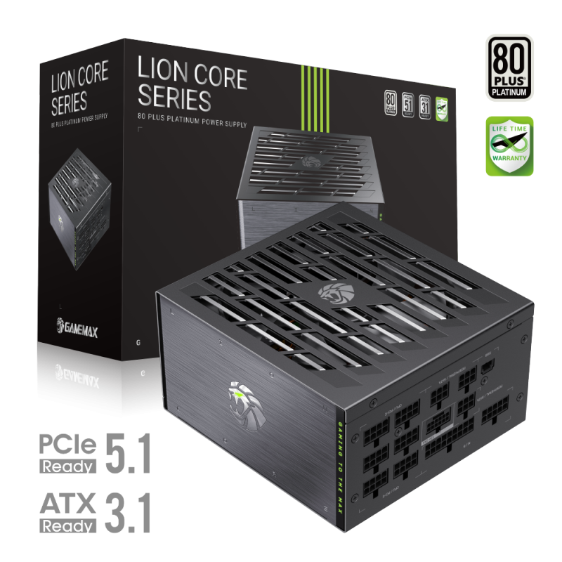 Gamemax PSU, LION CORE 1200P, 1200 W, Platinum, Full Modular Gamemax PSU, LION CORE 1200P, 1200 W, Platinum, Full Modular