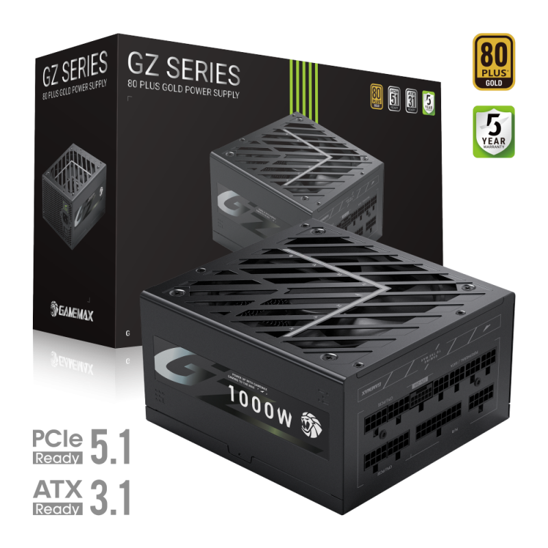 Gamemax PSU, GZ 1000G, 1000 W, Gold, Full Modular