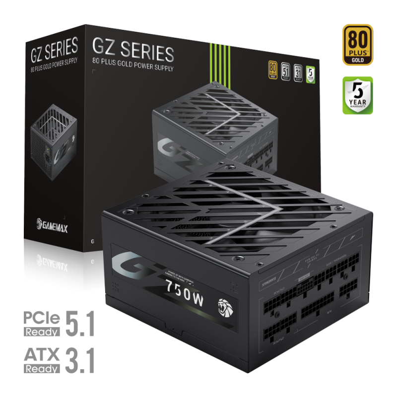 Gamemax PSU, GZ 750G, 750 W, Gold, Full Modular