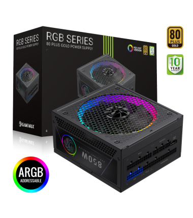 Gamemax PSU, RGB 850G, 850 W, Gold, Full Modular