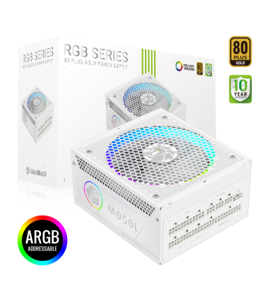Gamemax PSU, RGB 1050G WH, 1050 W, Gold, White, Full Modular