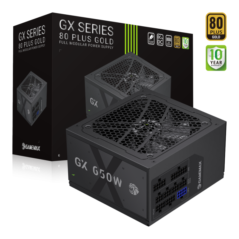 Gamemax PSU, GX 650GF, 650 W, Gold, Full Modular