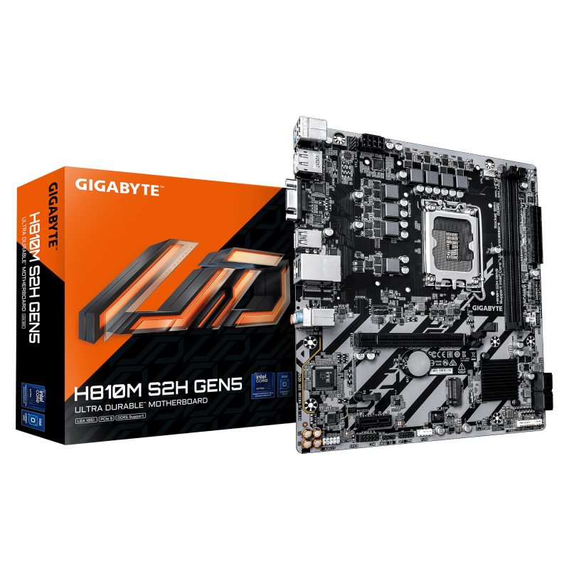 Gigabyte H810M S2H GEN5, Processor family Intel, Processor socket LGA1851, DDR5, Supported hard disk drive interfaces SATA