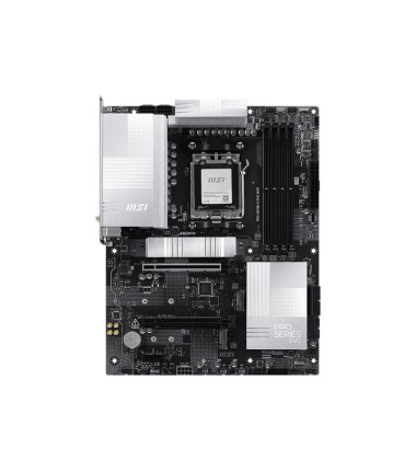 MSI PRO X870E-S EVO WIFI | Processor family AMD | Processor socket AM5 | DDR5 | Supported hard disk drive interfaces SATA, M.2 |