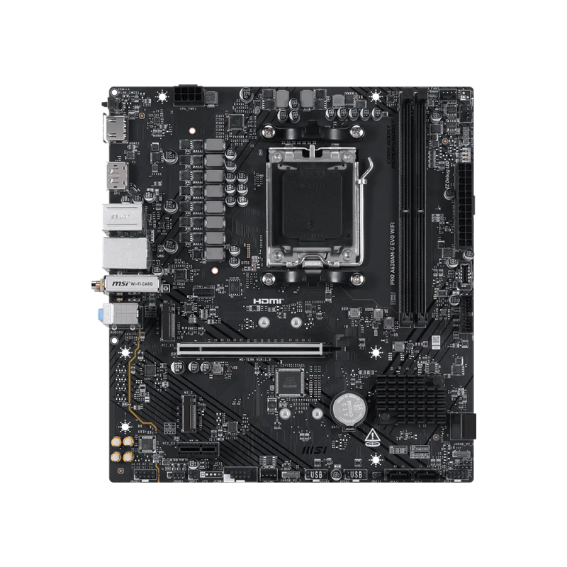 MSI PRO A620AM-G EVO WIFI, Processor family AMD, Processor socket AM5, DDR5, Number of SATA connectors 4, Supported hard di