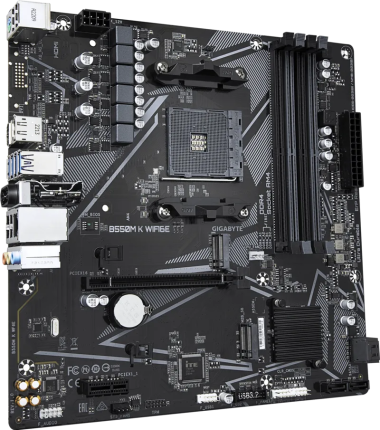 Gigabyte B550M K WIFI6E | Processor family AMD | Processor socket AM4 | DDR4 SDRAM | Supported hard disk drive interfaces SATA, 