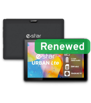 ESTAR Renewed Grade B, 10.1 URBAN Tablet 4GB, Black, 64 GB, Android