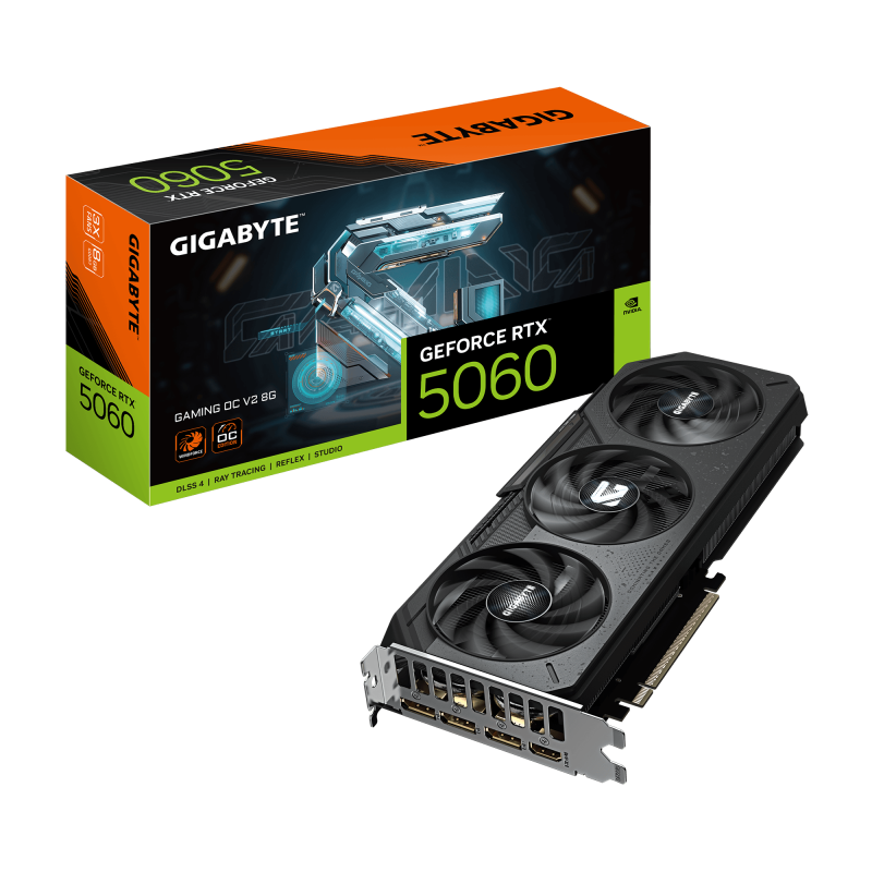 Gigabyte GeForce RTX 5060 GAMING OC V2 8G, NVIDIA, 8 GB, GeForce RTX 5060, GDDR7, HDMI ports quantity 1, PCI-E 5.0