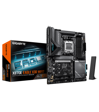 Gigabyte X870E EAGLE X3D WIFI7, Processor family AMD, Processor socket AM5, DDR5, Supported hard disk drive interfaces M.2