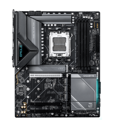 Gigabyte X870E EAGLE X3D WIFI7 | Processor family AMD | Processor socket AM5 | DDR5 | Supported hard disk drive interfaces M.2, 