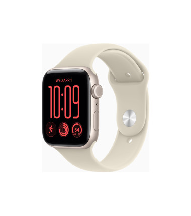 Apple Watch SE 3 GPS + Cellular 44mm Starlight Aluminium Case with Sand Sport Band - S/M, Apple
