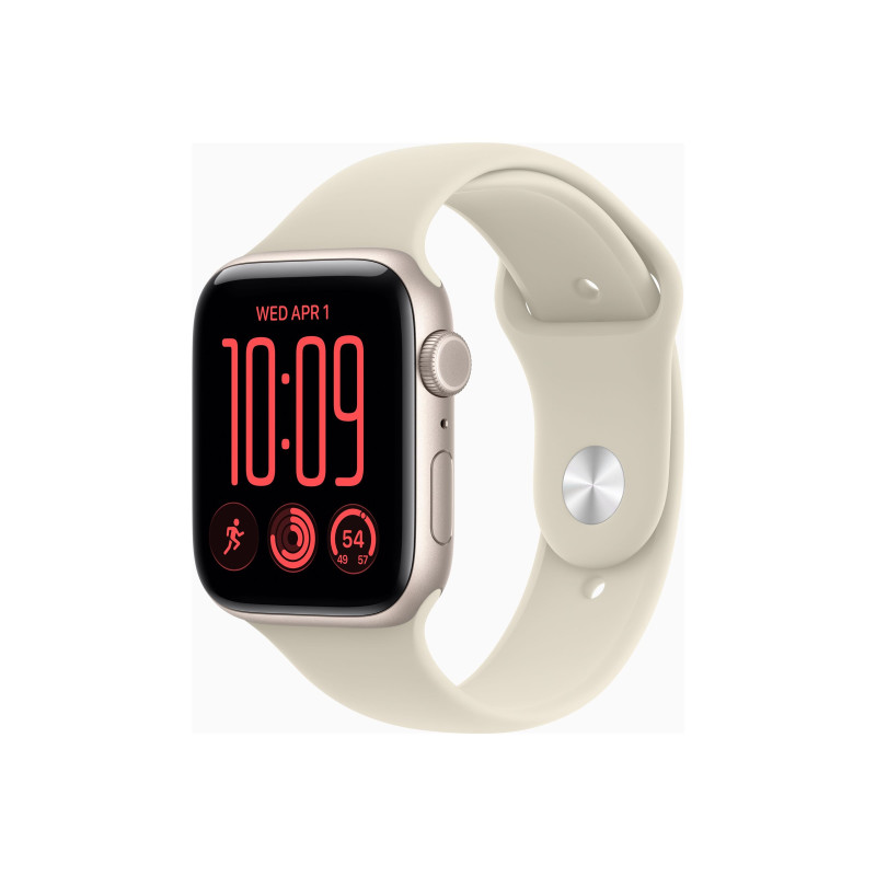 Apple Watch SE 3 GPS + Cellular 44mm Starlight Aluminium Case with Sand Sport Band - S/M, Apple