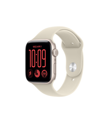 Apple Watch SE 3 GPS + Cellular 44mm Starlight Aluminium Case with Sand Sport Band - S/M | Apple