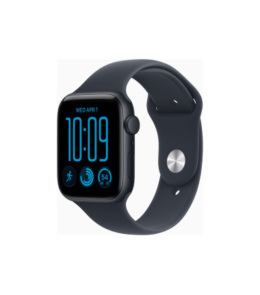 Apple Watch SE 3 GPS 44mm Midnight Aluminium Case with Navy Blue Sport Band - S/M, Apple