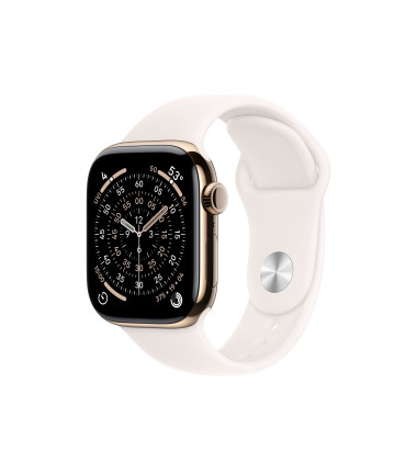 Apple Watch Series 11 GPS + Cellular 42mm Gold Titanium Case with Light Blush Sport Band - M/L, Apple