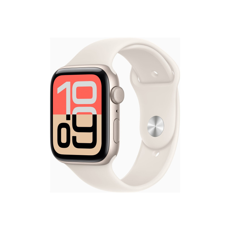 Apple Watch SE 3 GPS + Cellular 44mm Starlight Aluminium Case with Starlight Sport Band - M/L, Apple Apple Watch SE 3 GPS + Cellular 44mm Starlight Aluminium Case with Starlight Sport Band - M/L, Apple