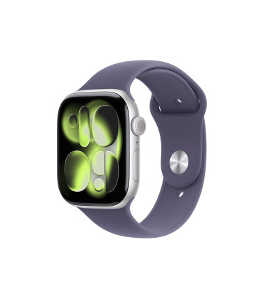 Apple Watch Series 11 GPS + Cellular 46mm Silver Aluminium Case with Purple Fog Sport Band - M/L, Apple