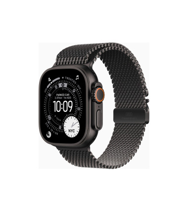 Apple Watch Ultra 3 GPS + Cellular 49mm Black Titanium Case with Black Titanium Milanese Loop - Large, Apple