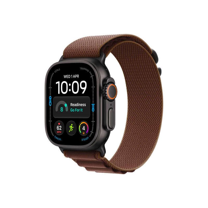 Apple Watch Ultra 4 GPS + Cellular 49mm Black Titanium Case with Burgundy Alpine Loop - M, Apple