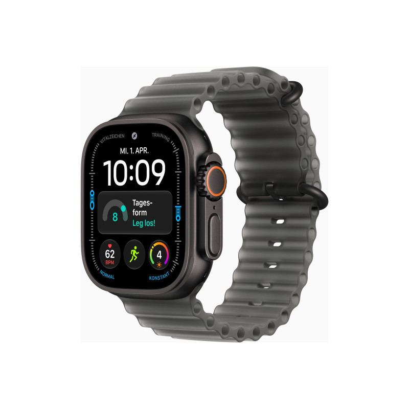 Apple Watch Ultra 4 GPS + Cellular 49mm Black Titanium Case with Translucent Black Ocean Band, Apple