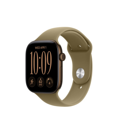 Apple Watch Series 12 GPS + Cellular 46mm Dark Bronze Aluminium Case with Olive Sport Band - M/L, Apple