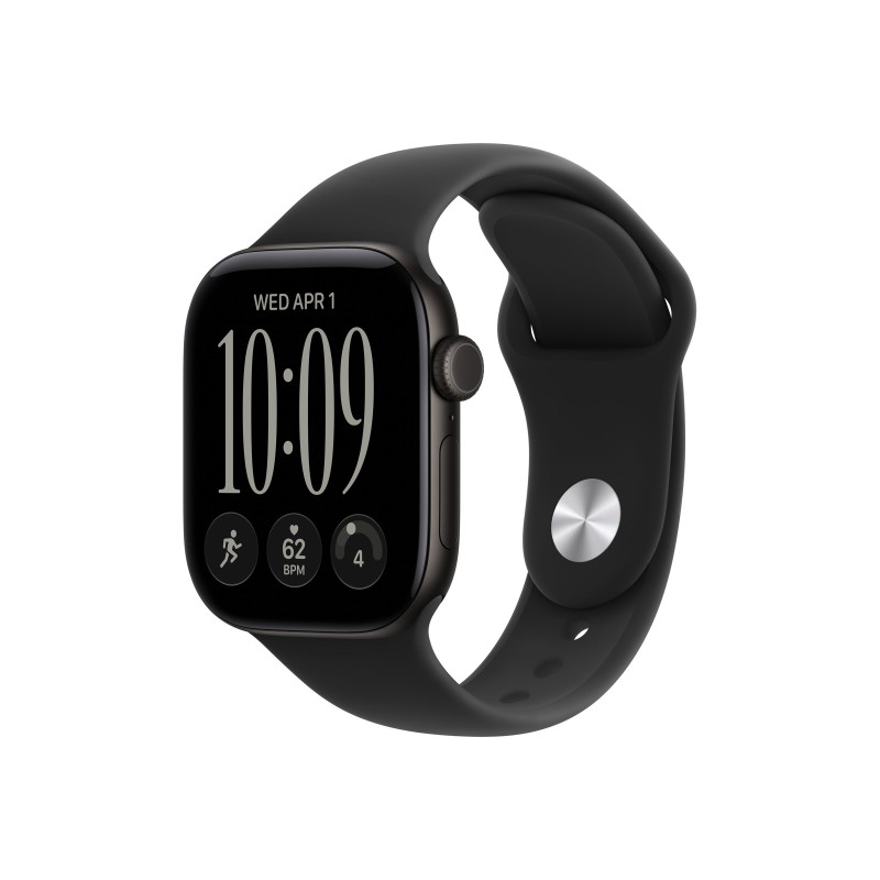 Apple Watch Series 12 GPS + Cellular 42mm Black Aluminium Case with Black Sport Band - S/M, Apple