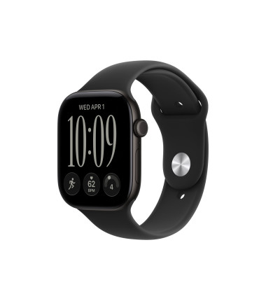 Apple Watch Series 12 GPS 46mm Black Aluminium Case with Black Sport Band - S/M, Apple