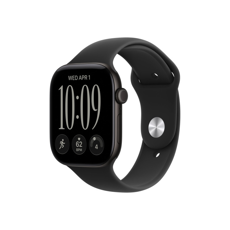 Apple Watch Series 12 GPS 46mm Black Aluminium Case with Black Sport Band - S/M, Apple