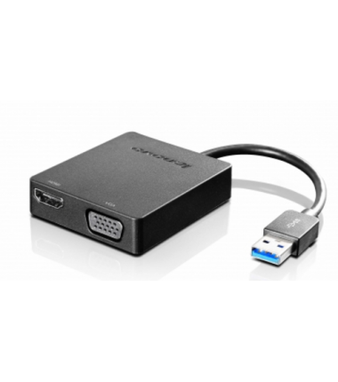 Lenovo Universal USB 3.0 to VGA/HDMI Black, Adapter