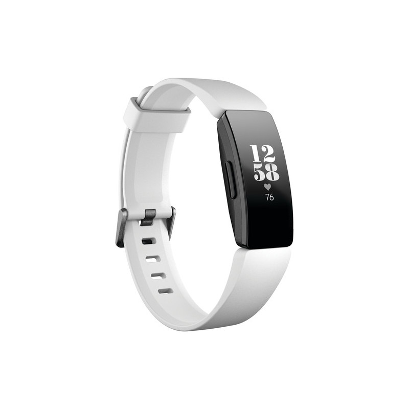 Fitbit Inspire HR Fitness Tracker FB413BKWT OLED, White/ Black, Touchscreen, Bluetooth, Built-in pedometer, Heart rate monitor, 