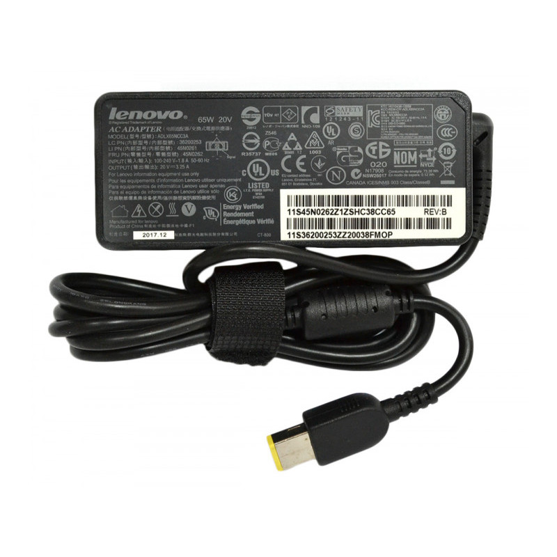 Lenovo ADLX65NLC3A ADLX65NDC3A 45N0253 45N0254 genuine charger 65W rectangular connector
