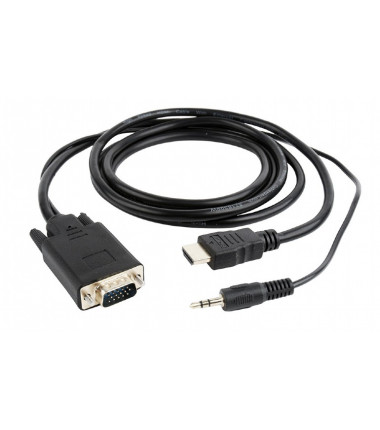 Cablexpert HDMI to VGA and  Audio Adapter Cable, Single Port, 1.8m, Black