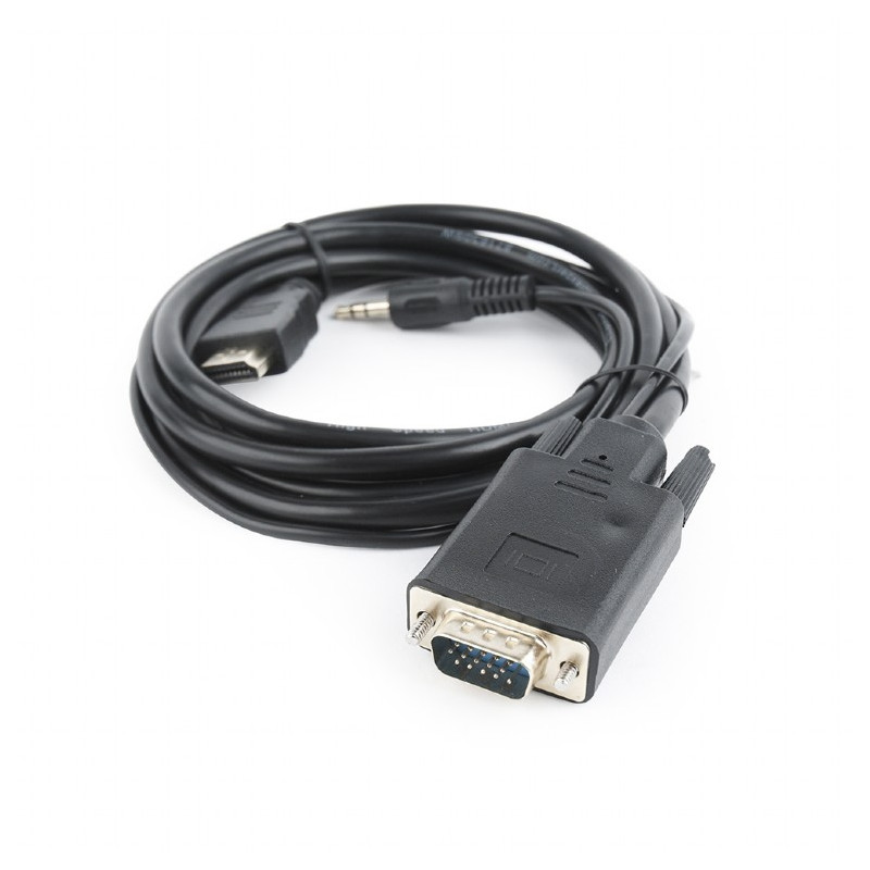 Cablexpert HDMI to VGA and  Audio Adapter Cable, Single Port, 1.8m, Black